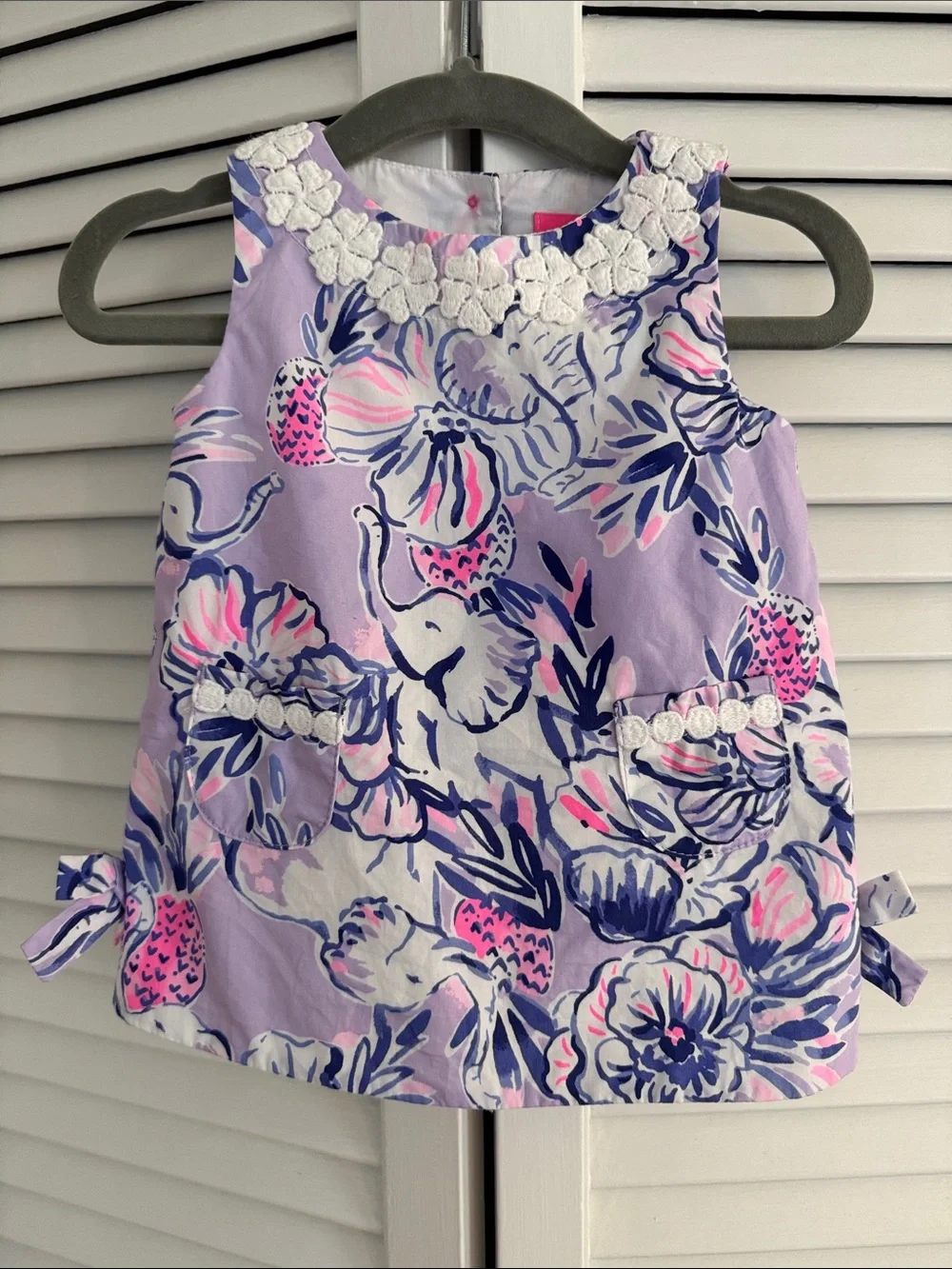 Lilly Pulitzer Baby Shift Dress Trunks in the Air 3-6 m
